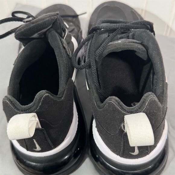 Nike Air Max 270 React Black White Sneakers Women’s 6.5 Running Shoes Active - Picture 7 of 9